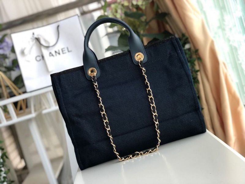 CHL Deauville Tote Canvas Bag Dark Blue For Wom14.9in/38cm - Image 7