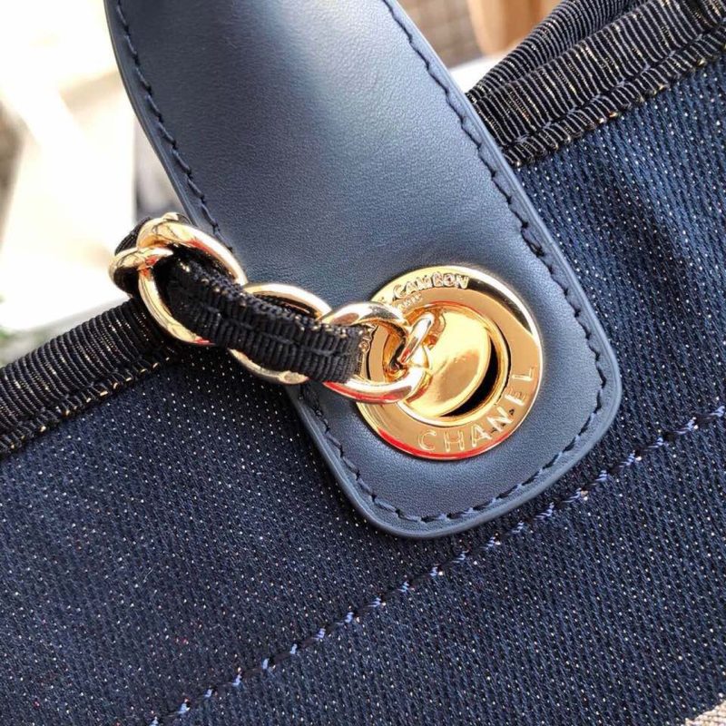 CHL Deauville Tote Canvas Bag Dark Blue For Wom14.9in/38cm - Image 8