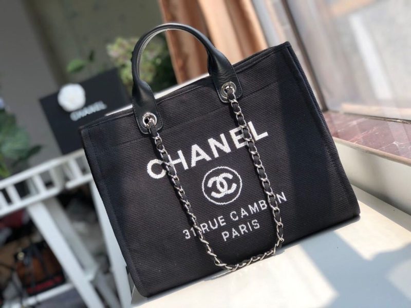 CHL Deauville Tote Canvas Bag Black For Women, Women’s Handbags, Shoulder Bags 15in/38cm A66941 - Image 2