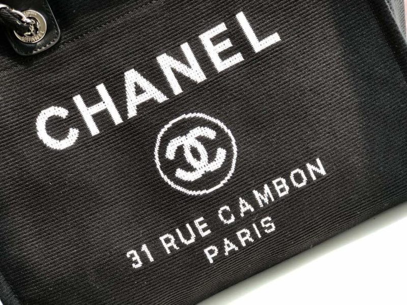 CHL Deauville Tote Canvas Bag Black For Women, Women’s Handbags, Shoulder Bags 15in/38cm A66941 - Image 8