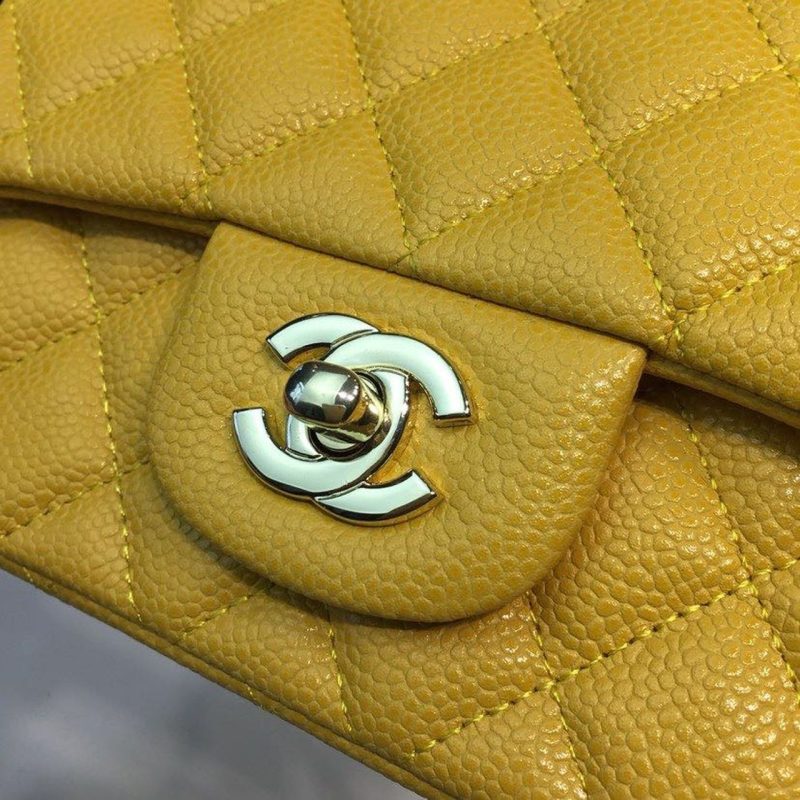 CHLMini Flap Bag Caviar Yellow For Women, Women’s Bags, Shoulder And Crossbody Bags 6.7in/17cm A35200 - Image 5