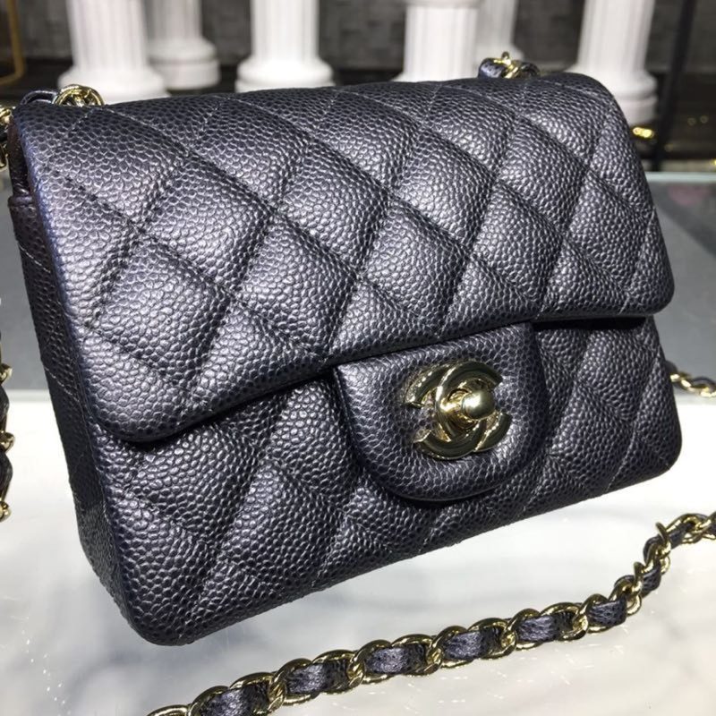 CHLMini Flap Bag Caviar Black For Women, Women’s Bags, Shoulder And Crossbody Bags 6.7in/17cm A35200 - Image 11