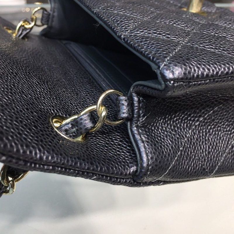 CHLMini Flap Bag Caviar Black For Women, Women’s Bags, Shoulder And Crossbody Bags 6.7in/17cm A35200 - Image 8