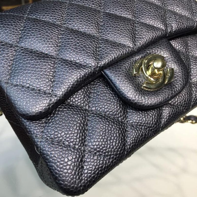 CHLMini Flap Bag Caviar Black For Women, Women’s Bags, Shoulder And Crossbody Bags 6.7in/17cm A35200 - Image 9