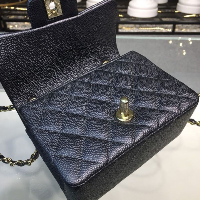 CHLMini Flap Bag Caviar Black For Women, Women’s Bags, Shoulder And Crossbody Bags 6.7in/17cm A35200 - Image 14