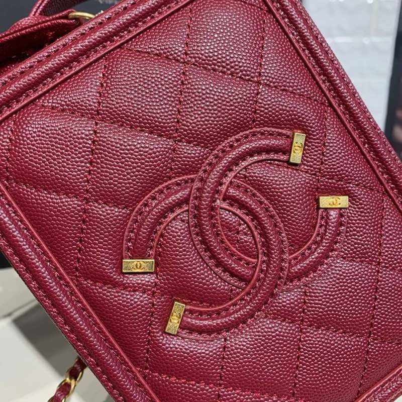 CHL Filigree Vertical Vanity Case Bag Burgundy For Women, Women’s Handbags, Shoulder And Crossbody Bags 6.7in/17cm - Image 5