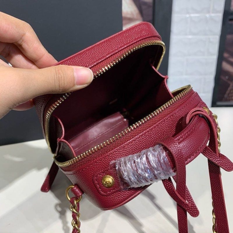 CHL Filigree Vertical Vanity Case Bag Burgundy For Women, Women’s Handbags, Shoulder And Crossbody Bags 6.7in/17cm - Image 10