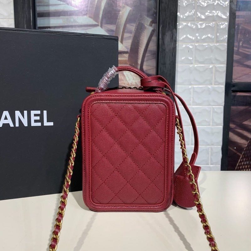 CHL Filigree Vertical Vanity Case Bag Burgundy For Women, Women’s Handbags, Shoulder And Crossbody Bags 6.7in/17cm - Image 9
