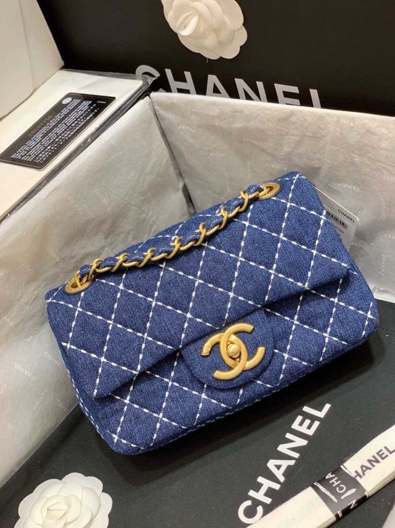 CHL Flap Bag Denim Blue For Women, Women’s Handbags, Shoulder And Crossbody Bags 10.2in/26cm AS1328 B01897 N5398 - Image 2