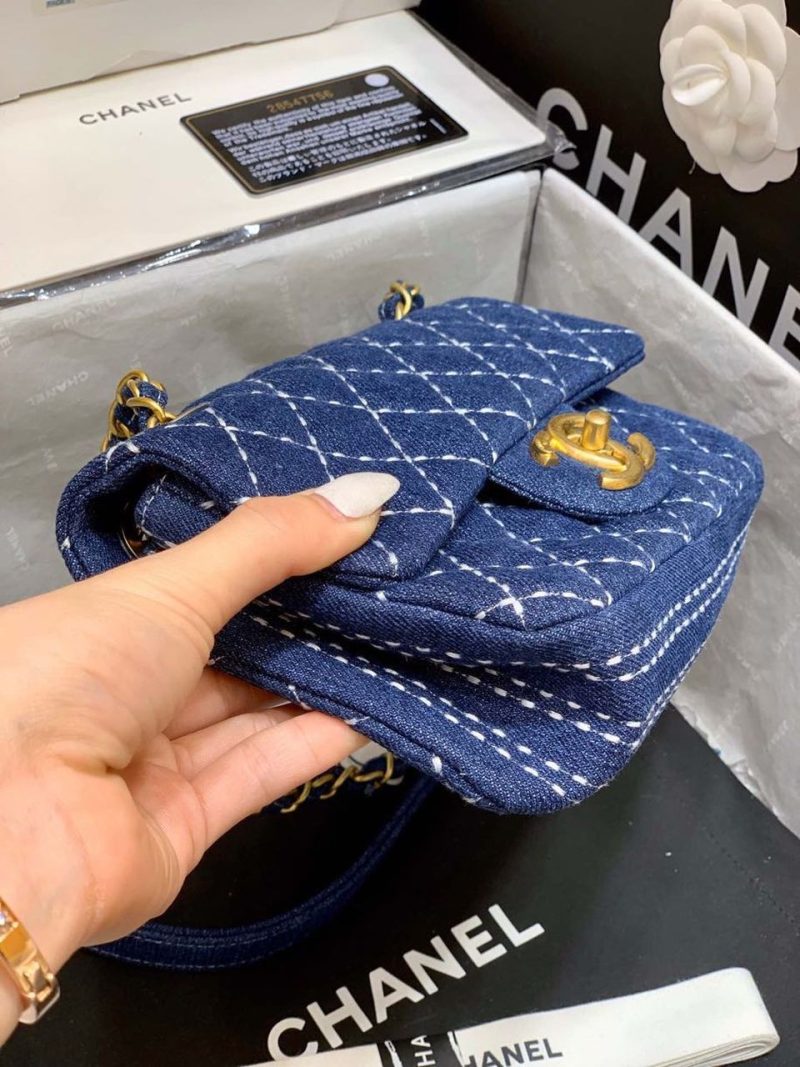 CHL Flap Bag Denim Blue For Women, Women’s Handbags, Shoulder And Crossbody Bags 10.2in/26cm AS1328 B01897 N5398 - Image 5