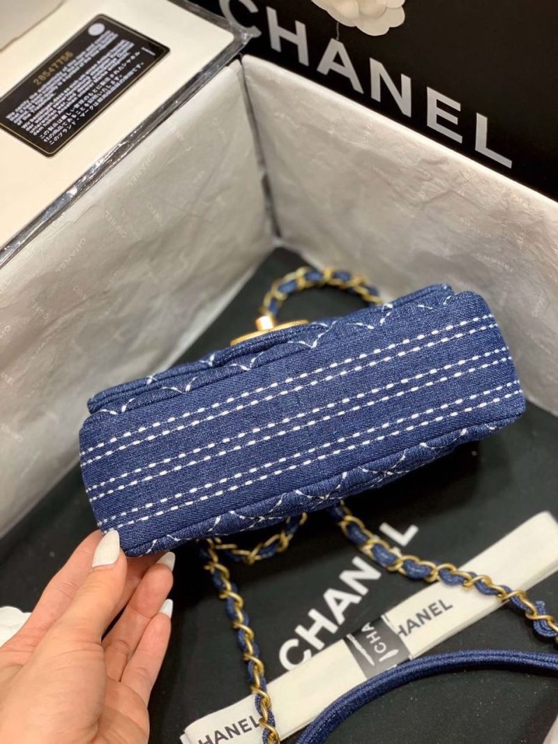 CHL Flap Bag Denim Blue For Women, Women’s Handbags, Shoulder And Crossbody Bags 10.2in/26cm AS1328 B01897 N5398 - Image 10