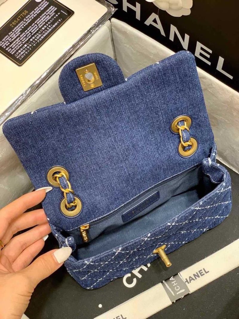 CHL Flap Bag Denim Blue For Women, Women’s Handbags, Shoulder And Crossbody Bags 10.2in/26cm AS1328 B01897 N5398 - Image 8