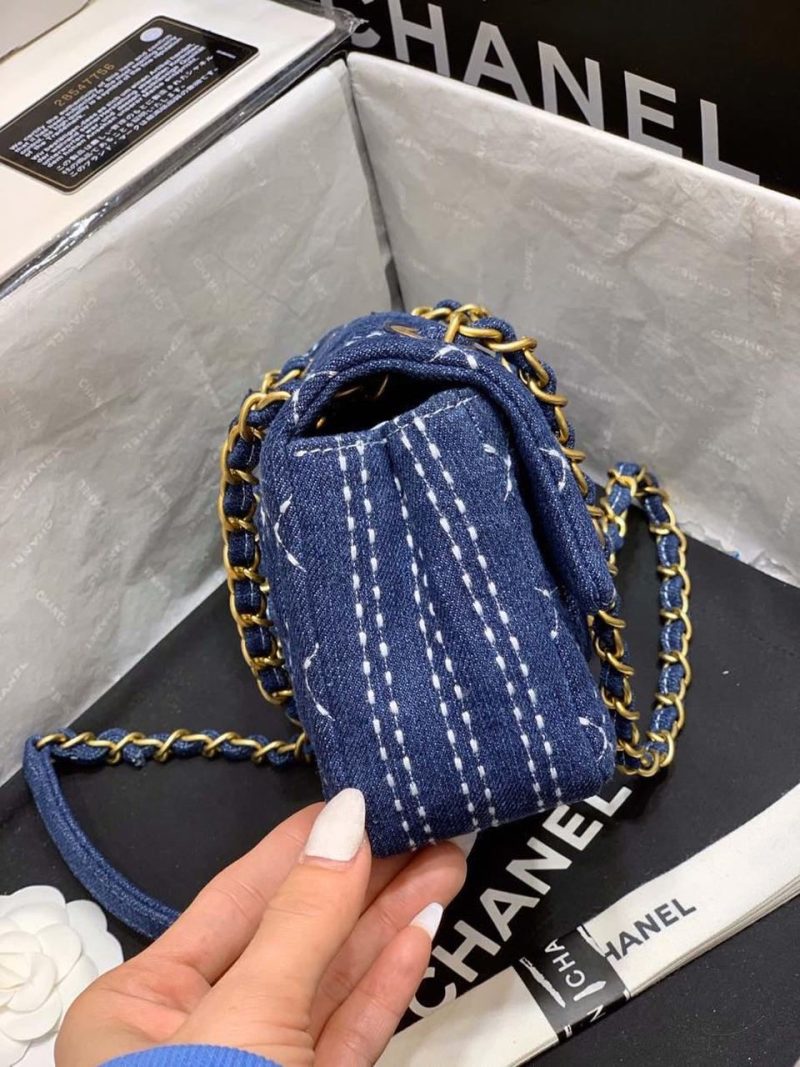 CHL Flap Bag Denim Blue For Women, Women’s Handbags, Shoulder And Crossbody Bags 10.2in/26cm AS1328 B01897 N5398 - Image 7