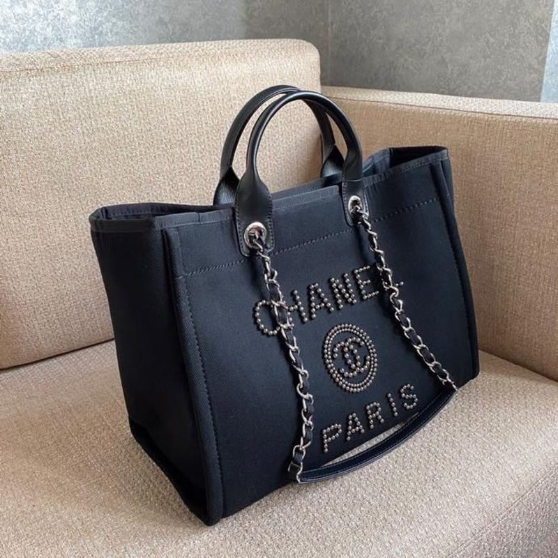 CHL Large Deauville Pearl Tote Bag Black For Women, Women’s Handbags, Shoulder Bags 15in/38cm A66941 - Image 2