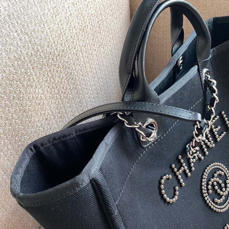 CHL Large Deauville Pearl Tote Bag Black For Women, Women’s Handbags, Shoulder Bags 15in/38cm A66941 - Image 7