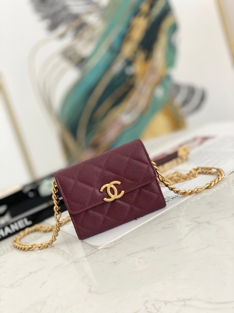 CHLMini Flap Bag Gold Toned Hardware Red For Wom4.7in/12cm - Image 4