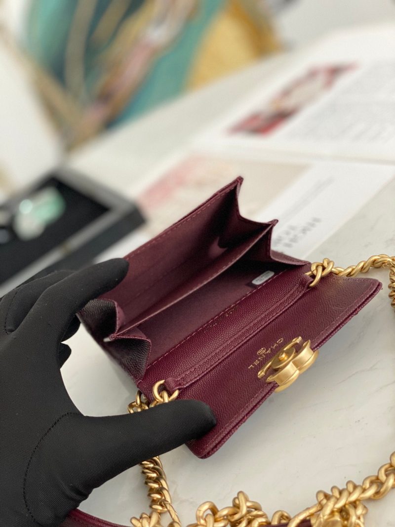 CHLMini Flap Bag Gold Toned Hardware Red For Wom4.7in/12cm - Image 5