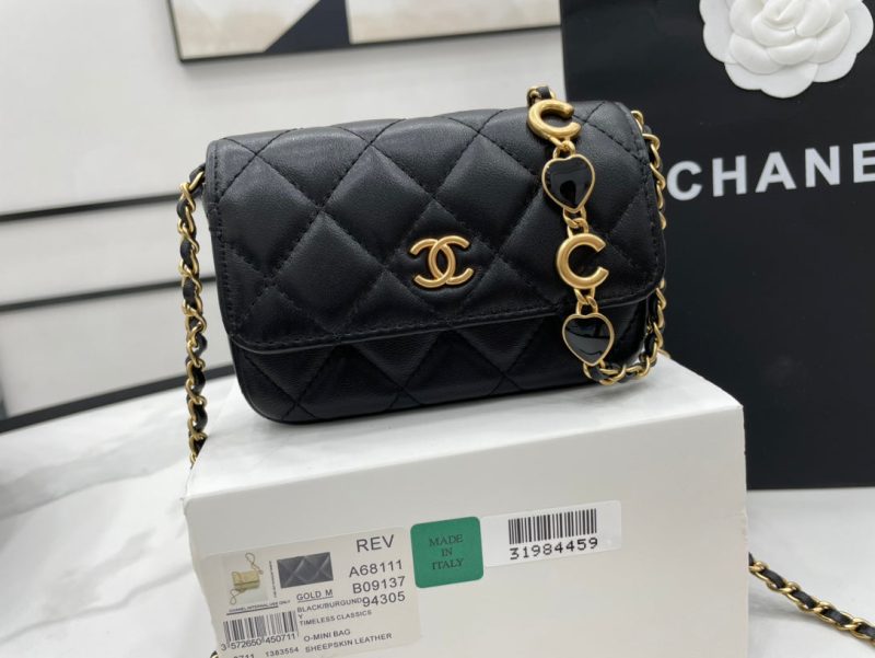 CHLMini Flap Bag Black For Women, Women’s Bags 7.5in/19cm
