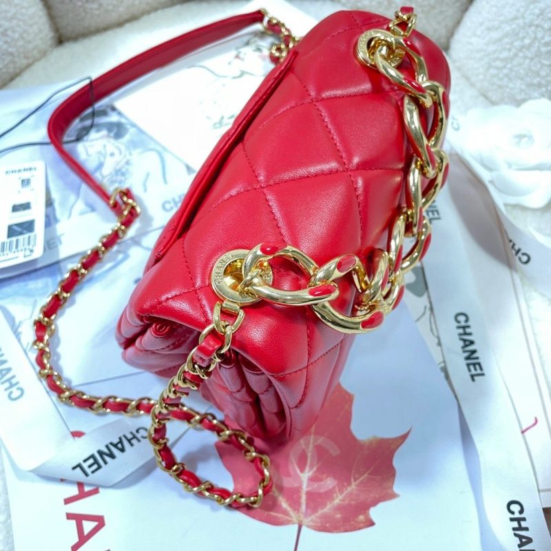 CHLMini Flap Bag Gold Hardware Red For Women, Women’s Handbags, Shoulder Bags 6.7in/17cm AS3365 - Image 8