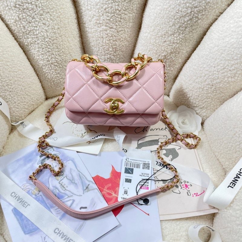 CHLMini Flap Bag Gold Hardware PiNike For Women, Women’s Handbags, Shoulder Bags 6.7in/17cm AS3365