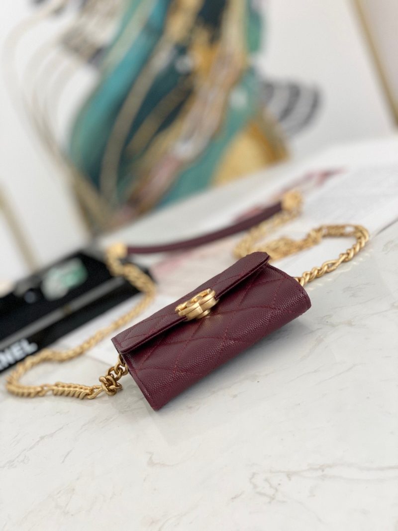 CHLMini Flap Bag Gold Toned Hardware Red For Wom4.7in/12cm - Image 7