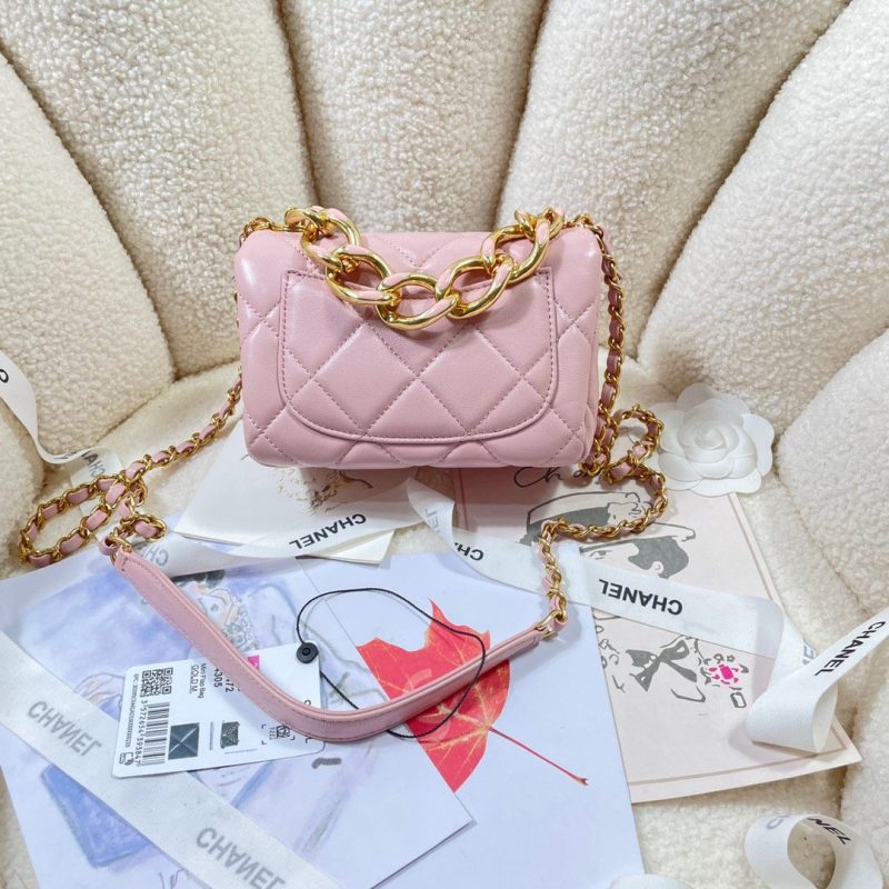 CHLMini Flap Bag Gold Hardware PiNike For Women, Women’s Handbags, Shoulder Bags 6.7in/17cm AS3365 - Image 5