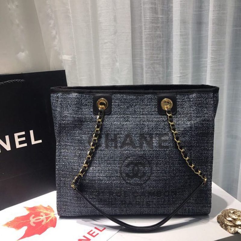 CHL Deauville Chain Shoulder Tote Bag Dark Grey For Women, Women’s Handbags, Shoulder Bags 13.3in/34cm A66939