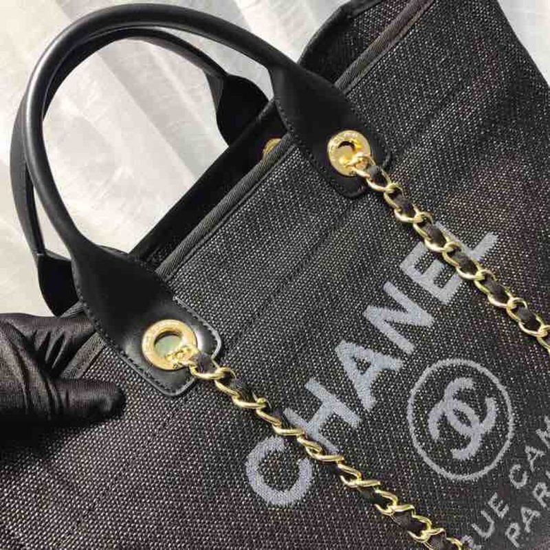 CHL Deauville Tote Canvas Bag Black/Grey/Multi For Wom14.9in/38cm - Image 5