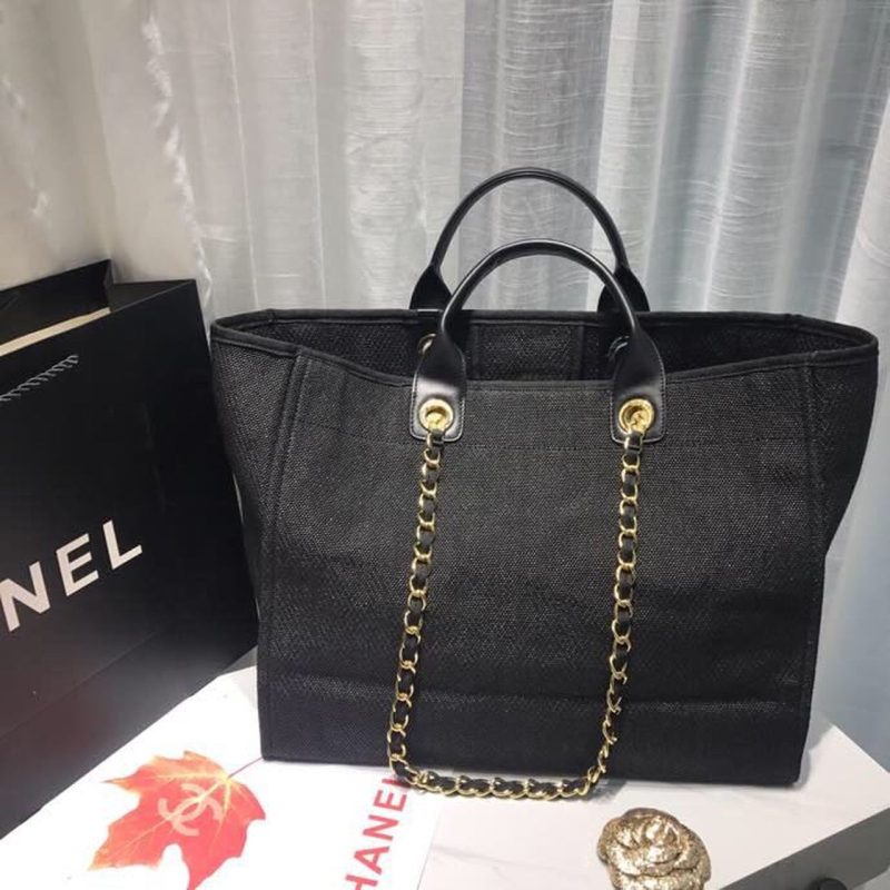 CHL Deauville Tote Canvas Bag Black/Grey/Multi For Wom14.9in/38cm - Image 8