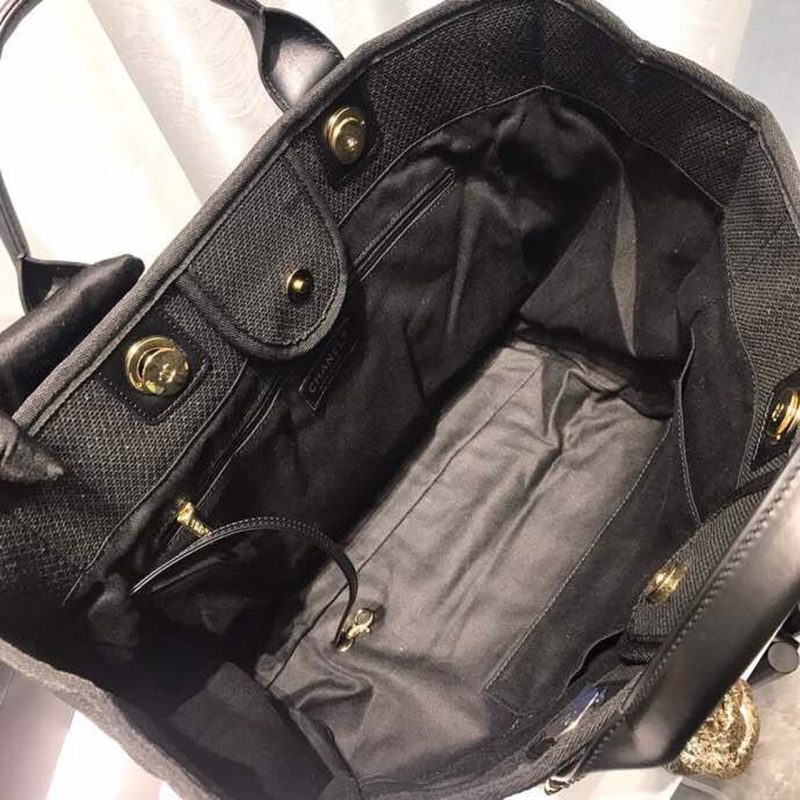 CHL Deauville Tote Canvas Bag Black/Grey/Multi For Wom14.9in/38cm - Image 7
