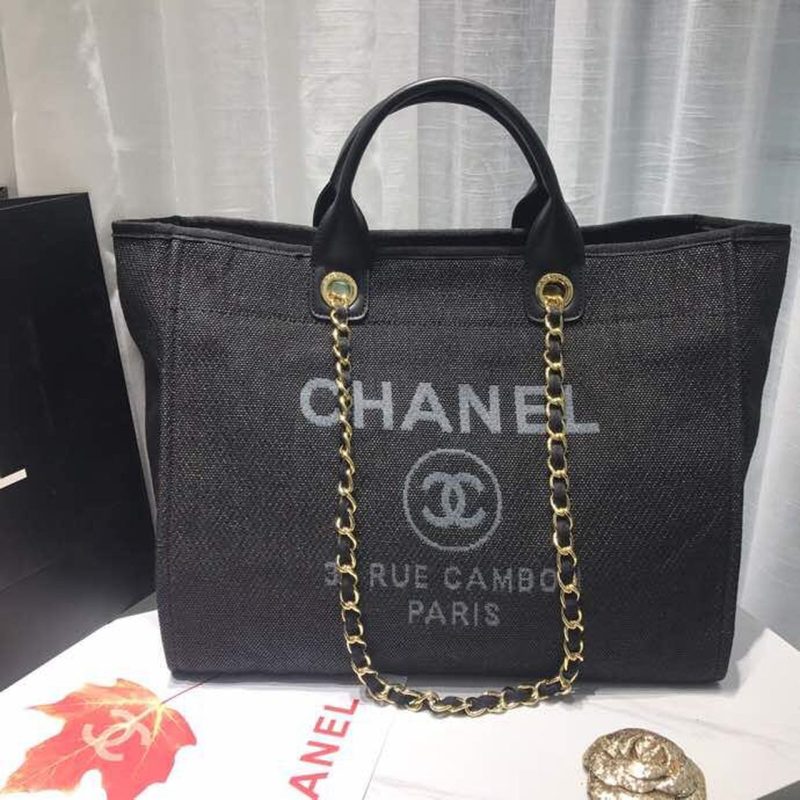 CHL Deauville Tote Canvas Bag Black/Grey/Multi For Wom14.9in/38cm - Image 2