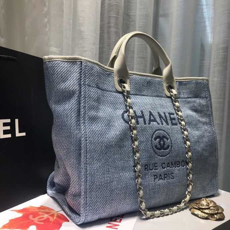 CHL Deauville Tote Canvas Bag Light Grey For Women, Women’s Handbags, Shoulder Bags 15in/38cm A66941 - Image 7