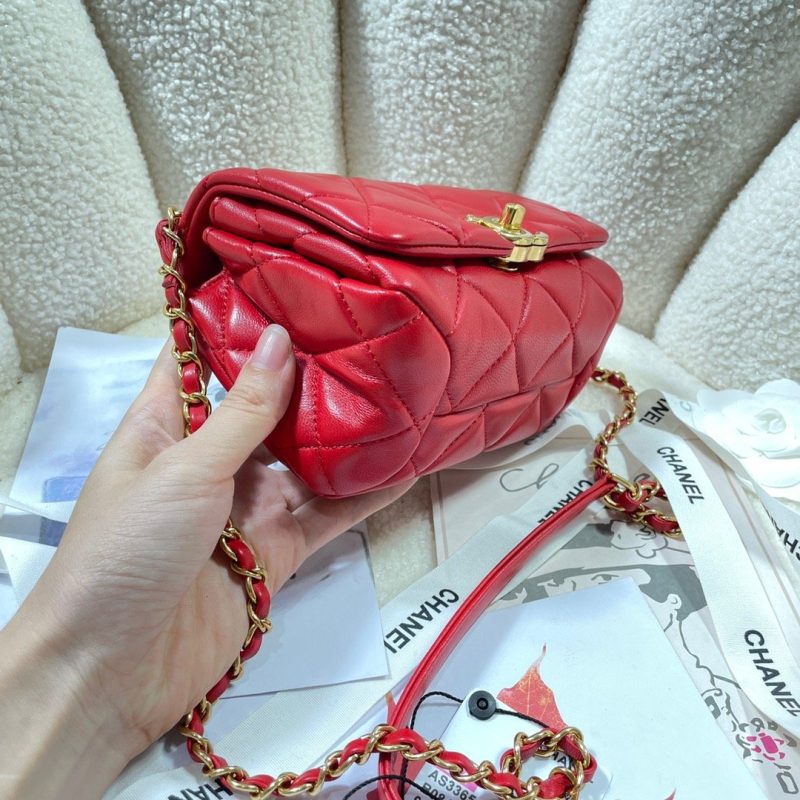CHLMini Flap Bag Gold Hardware Red For Women, Women’s Handbags, Shoulder Bags 6.7in/17cm AS3365 - Image 7