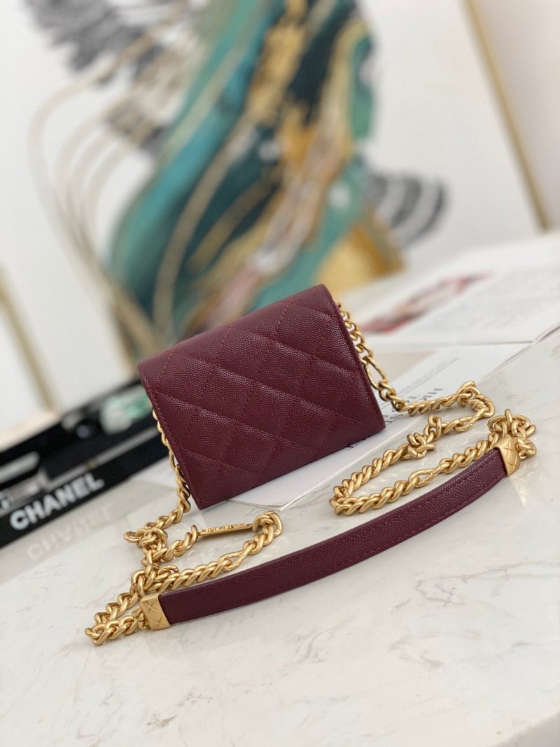 CHLMini Flap Bag Gold Toned Hardware Red For Wom4.7in/12cm - Image 8