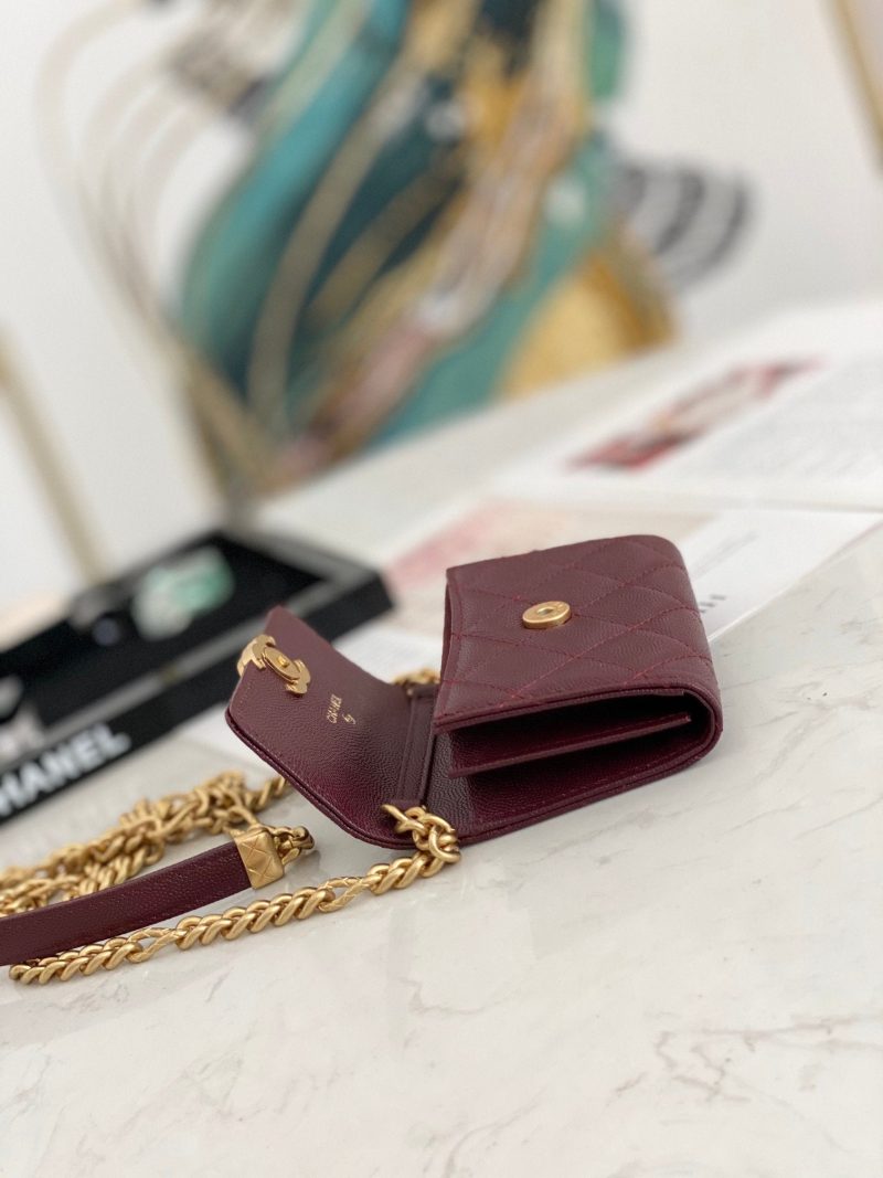 CHLMini Flap Bag Gold Toned Hardware Red For Wom4.7in/12cm - Image 9