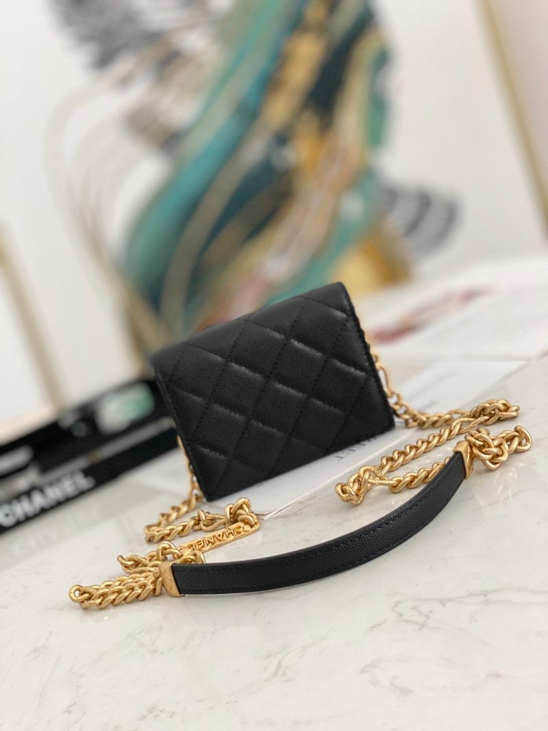 CHLMini Flap Bag Gold Toned Hardware Black For Wom4.7in/12cm - Image 6