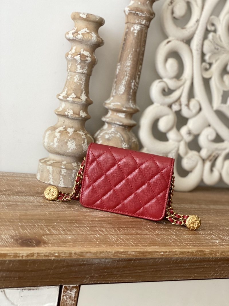 CHL Clutch With Chain Red For Women, Women’s Bags 4.8in/12.3cm - Image 8