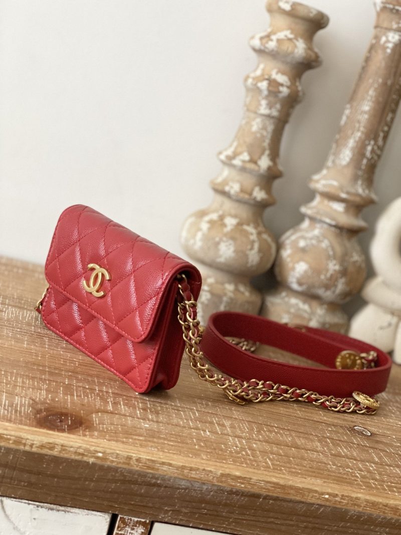 CHL Clutch With Chain Red For Women, Women’s Bags 4.8in/12.3cm - Image 7