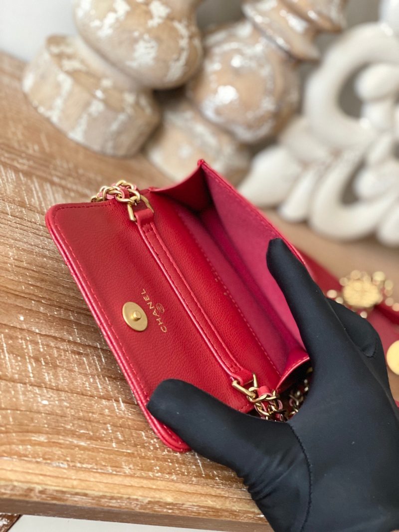 CHL Clutch With Chain Red For Women, Women’s Bags 4.8in/12.3cm - Image 6