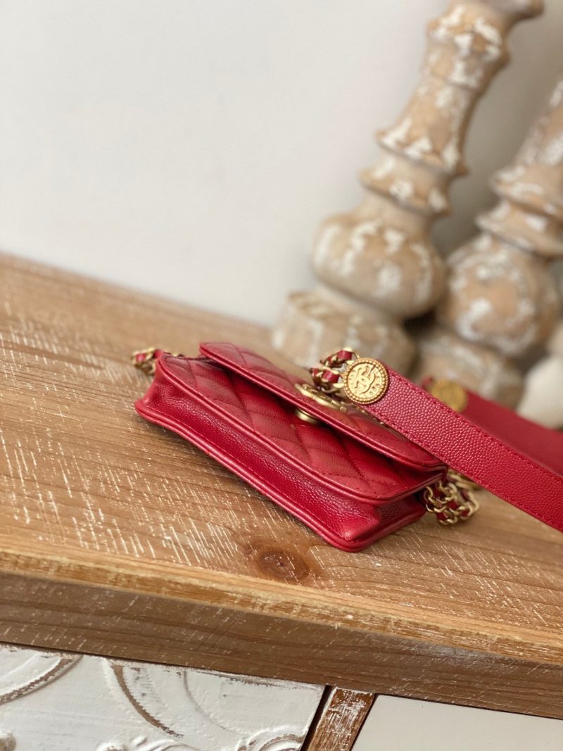 CHL Clutch With Chain Red For Women, Women’s Bags 4.8in/12.3cm - Image 5