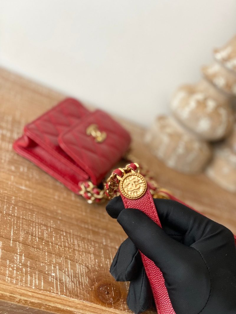 CHL Clutch With Chain Red For Women, Women’s Bags 4.8in/12.3cm - Image 3