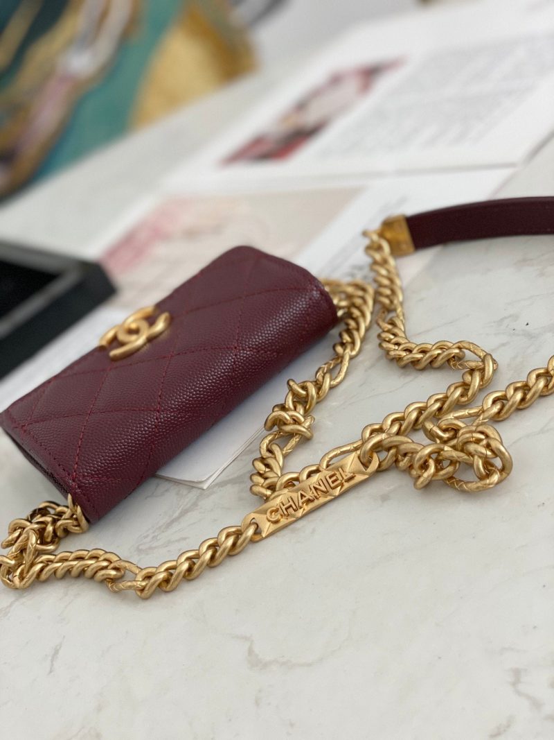 CHLMini Flap Bag Gold Toned Hardware Red For Wom4.7in/12cm - Image 3