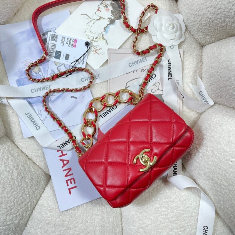 CHLMini Flap Bag Gold Hardware Red For Women, Women’s Handbags, Shoulder Bags 6.7in/17cm AS3365 - Image 2