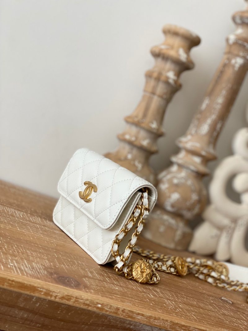 CHL Clutch With Chain White For Women, Women’s Bags 4.8in/12.3cm - Image 8