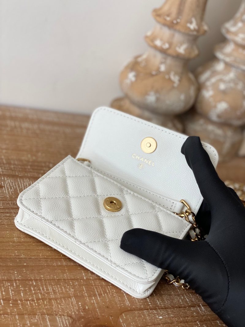 CHL Clutch With Chain White For Women, Women’s Bags 4.8in/12.3cm - Image 7