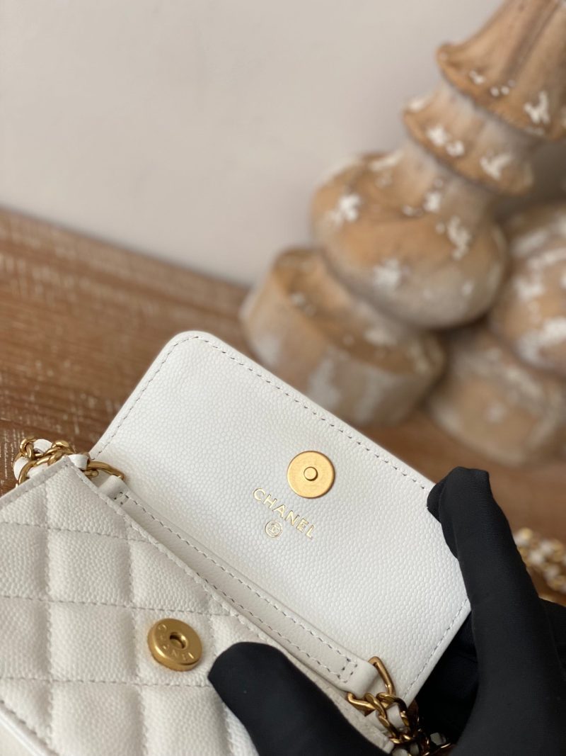 CHL Clutch With Chain White For Women, Women’s Bags 4.8in/12.3cm - Image 5