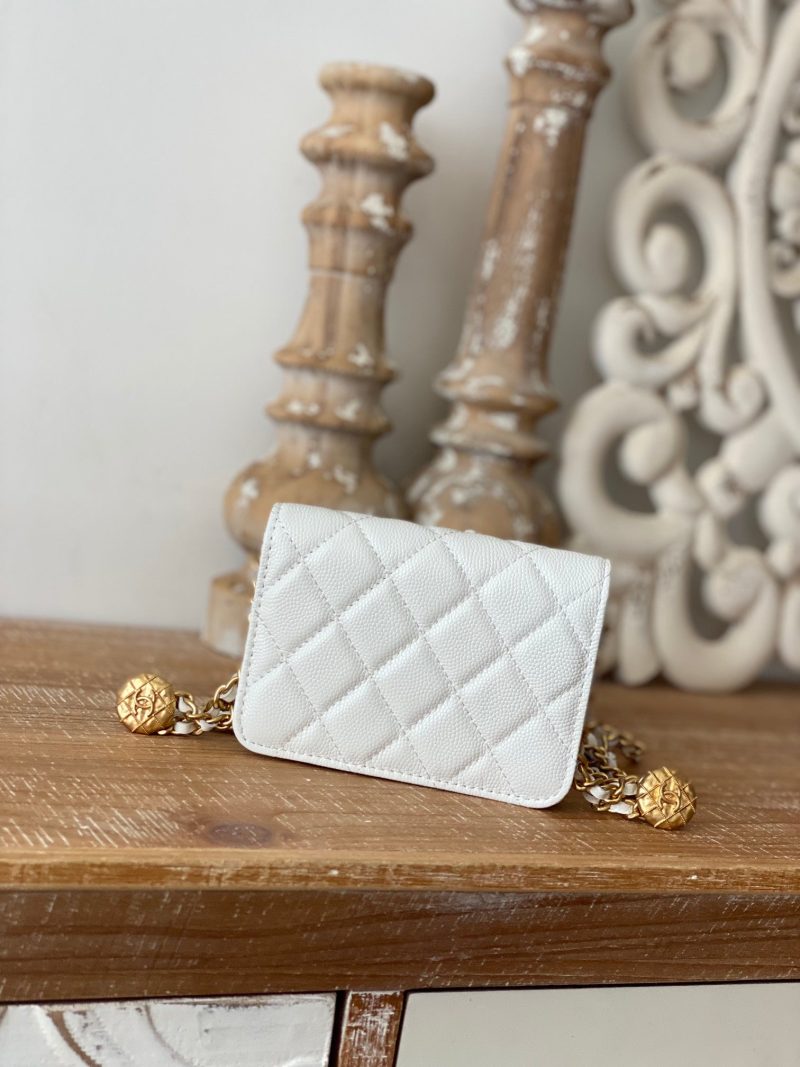 CHL Clutch With Chain White For Women, Women’s Bags 4.8in/12.3cm - Image 3