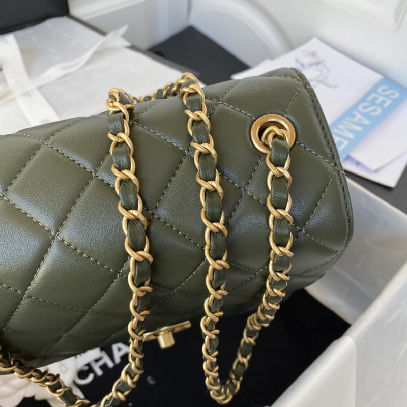 CHLMini Flap Bag Dark GreFor Women, Women’s Bags 6.7in/17cm - Image 3